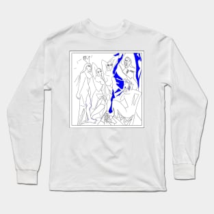 Les Demoiselles d'Avignon Line Art 2 inspired by the original painting Long Sleeve T-Shirt